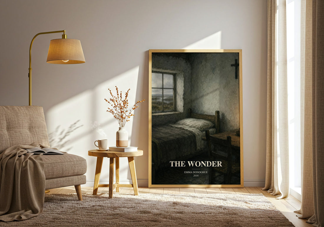 The Wonder watercolour print in frame leaning in hallway – historical fiction wall art