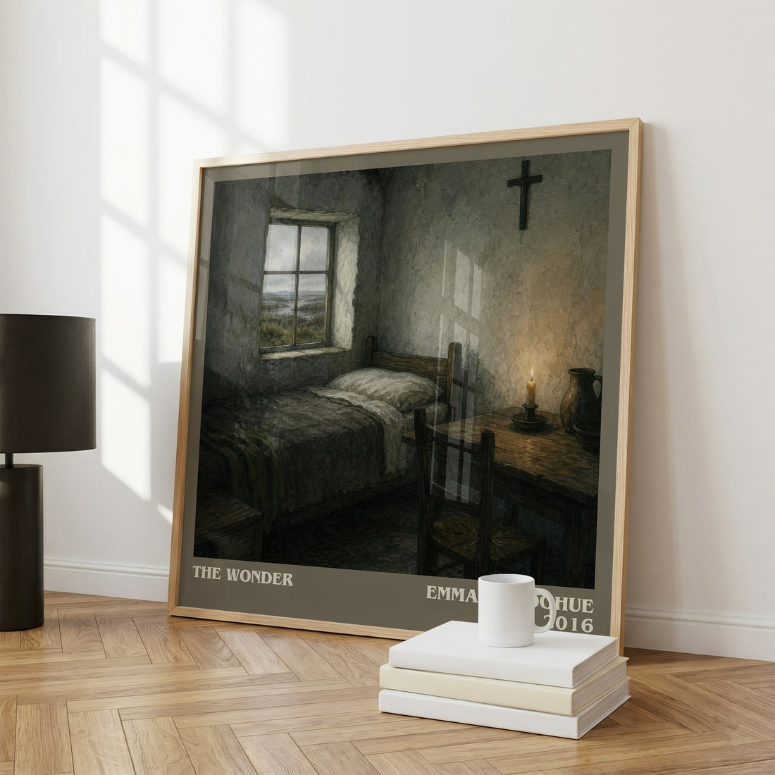 The Wonder literary print framed by window – literary home decor