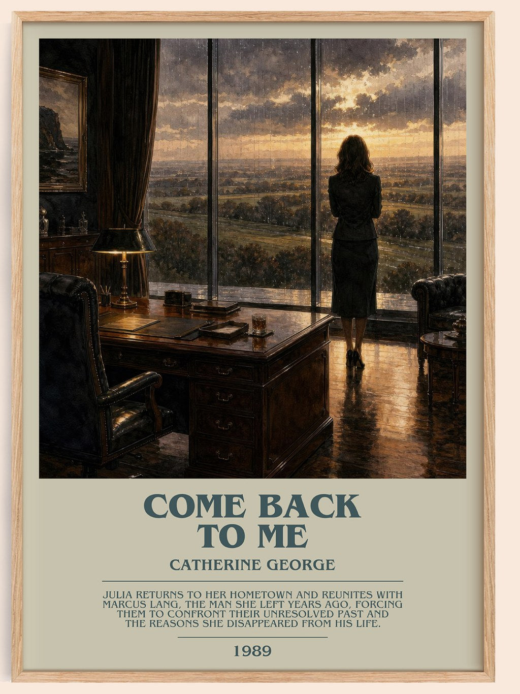 Come Back To Me bookish book poster by Catherine George – framed literary art print
