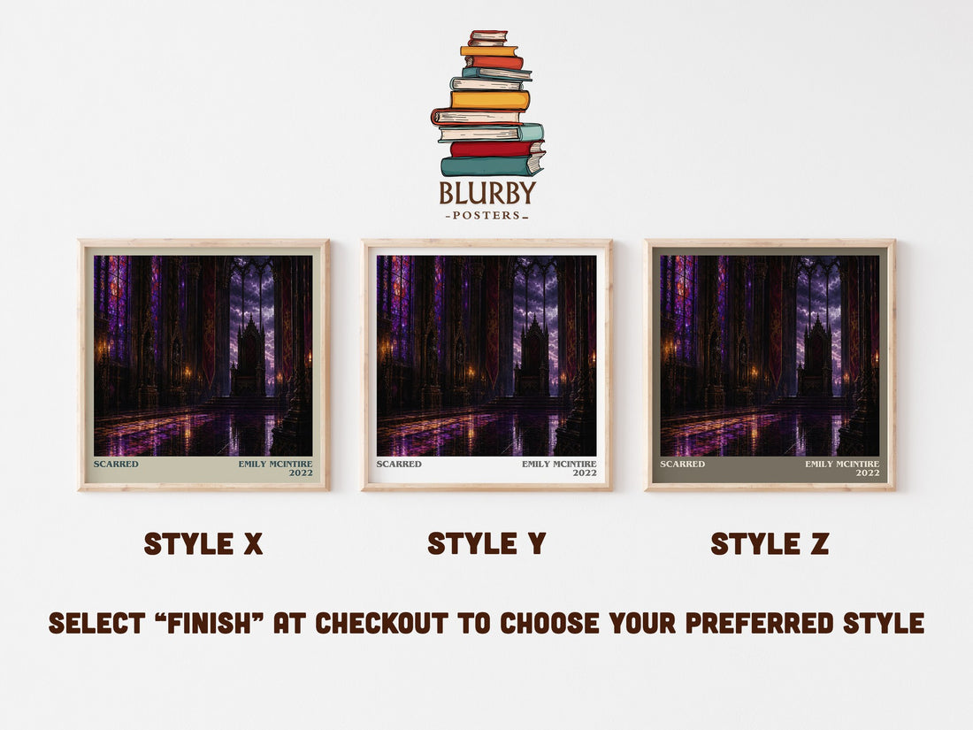 Scarred literary print in frame leaning in hallway – romance wall art (mockup)