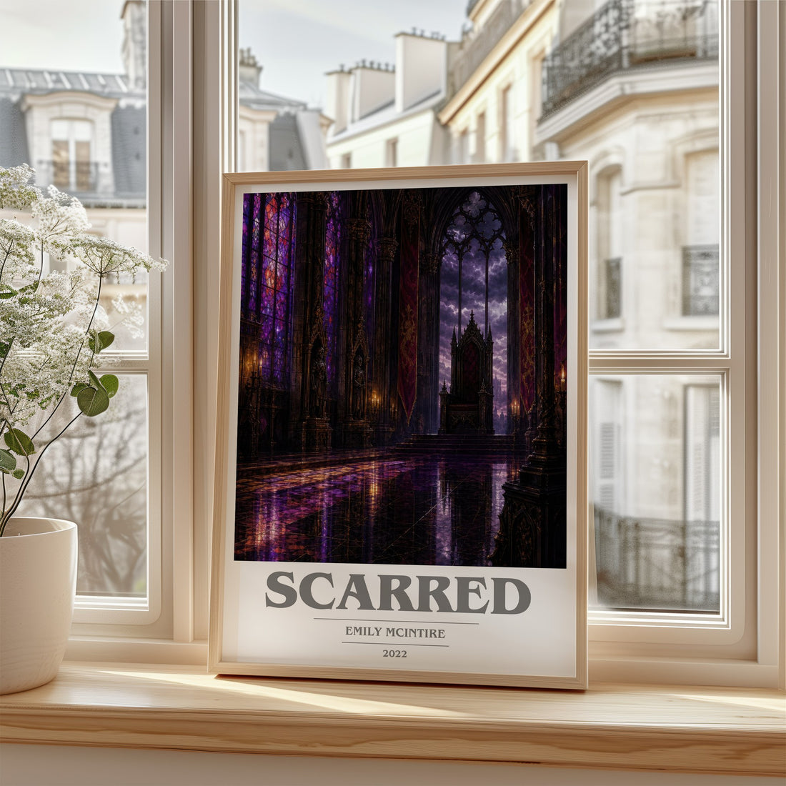 Scarred book cover poster colour and style options – Emily McIntire book art