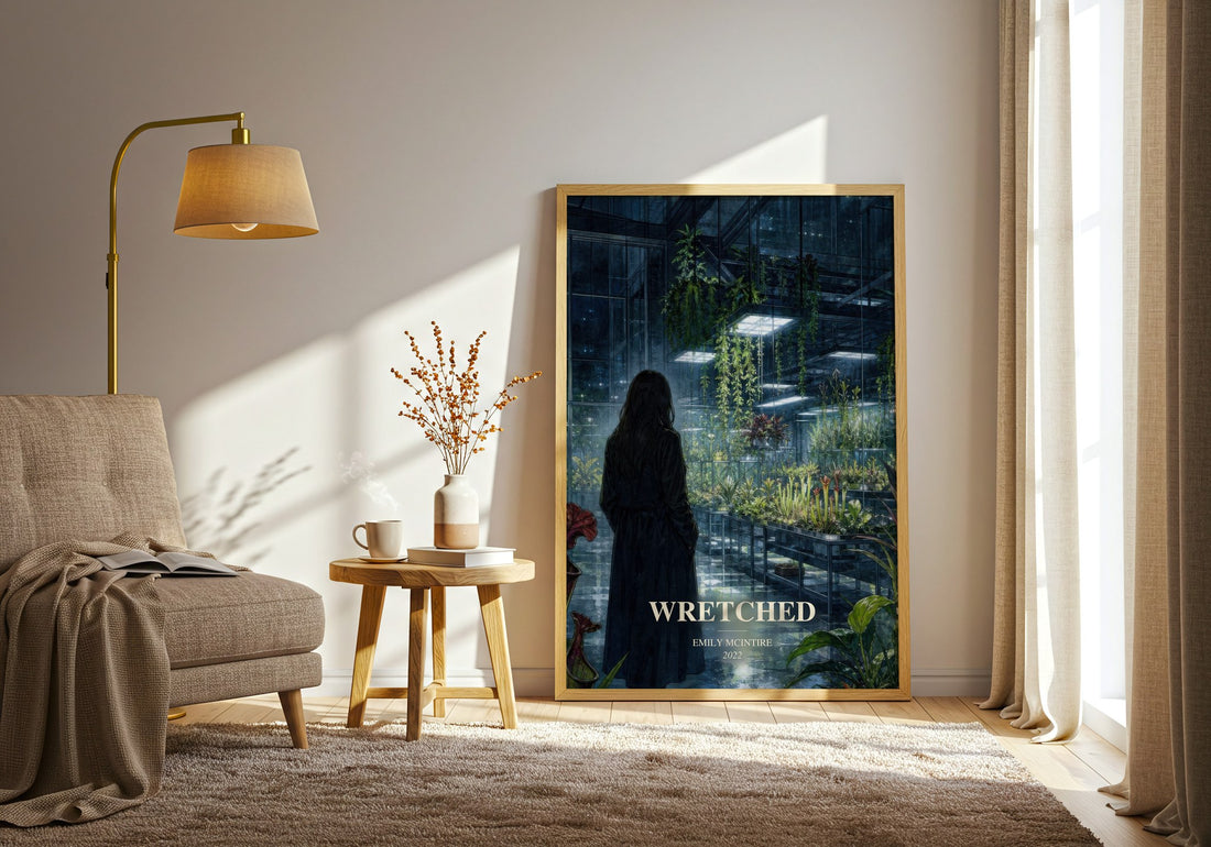 Wretched watercolour print in frame leaning in hallway – romance wall art