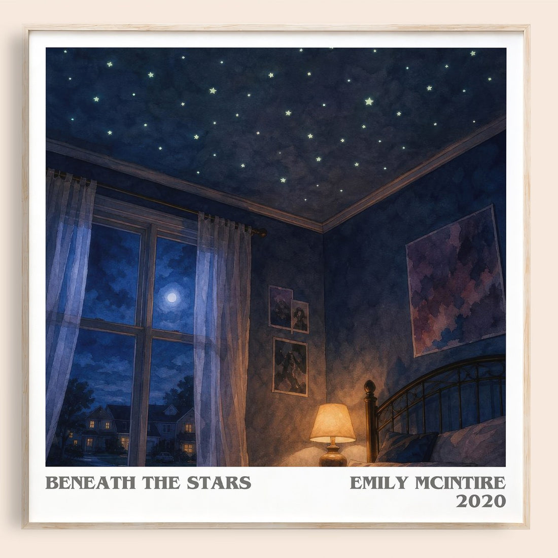 Beneath the Stars literary book poster by Emily McIntire – framed literary art print