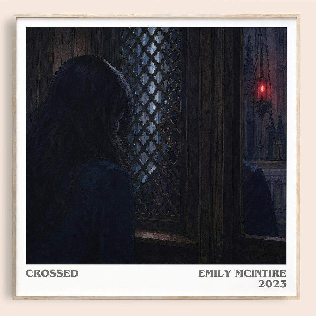 Crossed literary book poster by Emily McIntire – framed literary art print