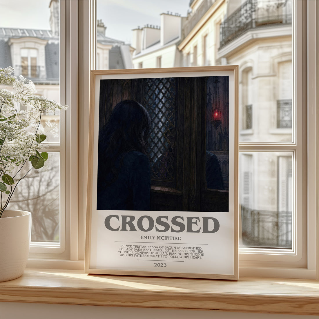 Crossed bookish poster colour and style options – Emily McIntire book art