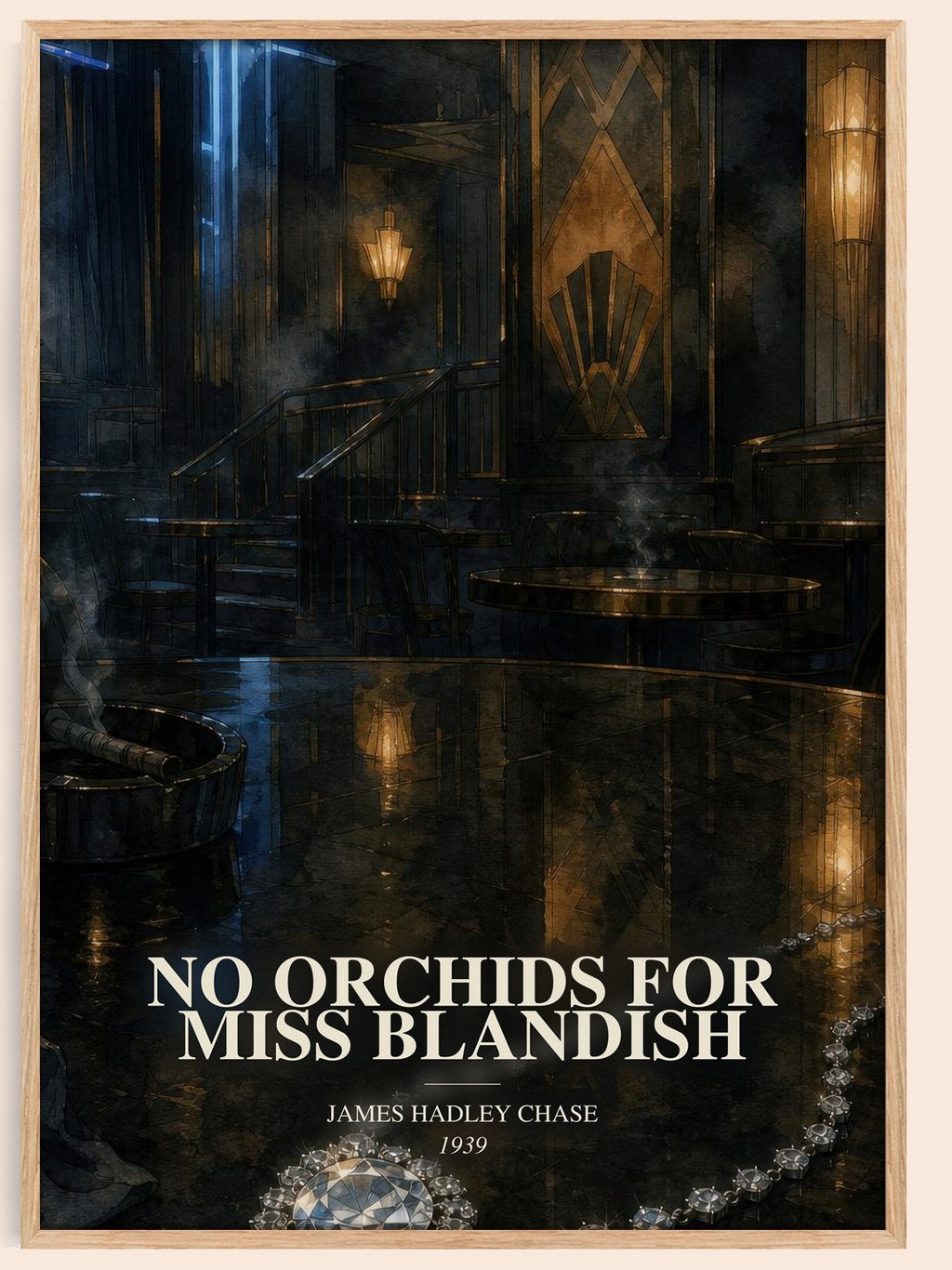 No Orchids for Miss Blandish watercolour book poster by James Hadley Chase – framed literary art print