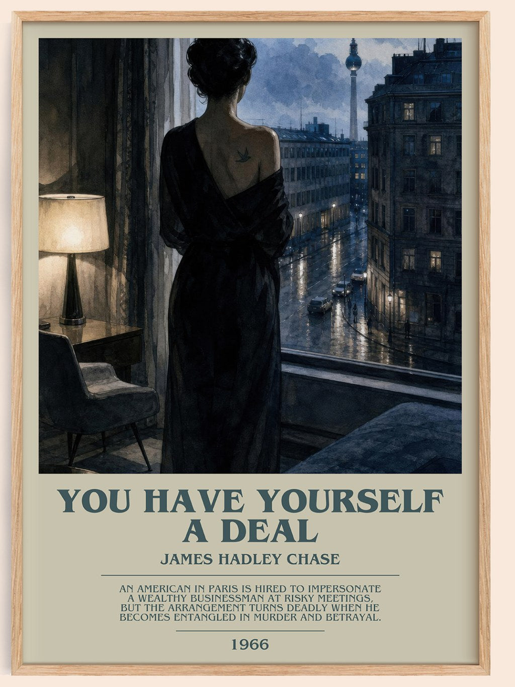 You have yourself a deal bookish book poster by James Hadley Chase – framed literary art print