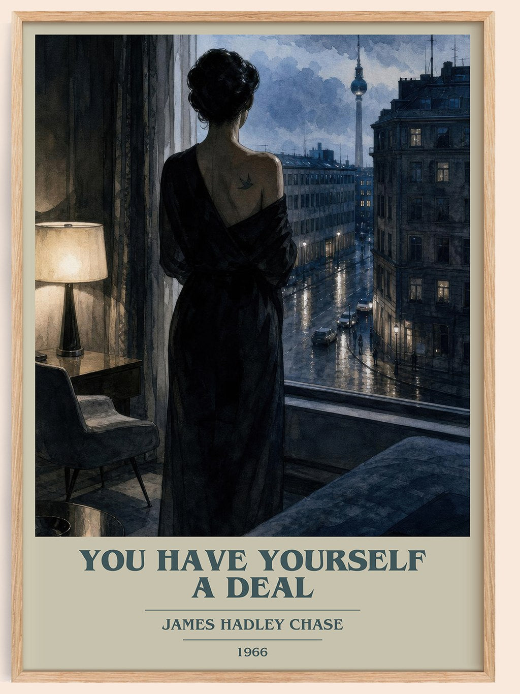You have yourself a deal book cover book poster by James Hadley Chase – framed literary art print