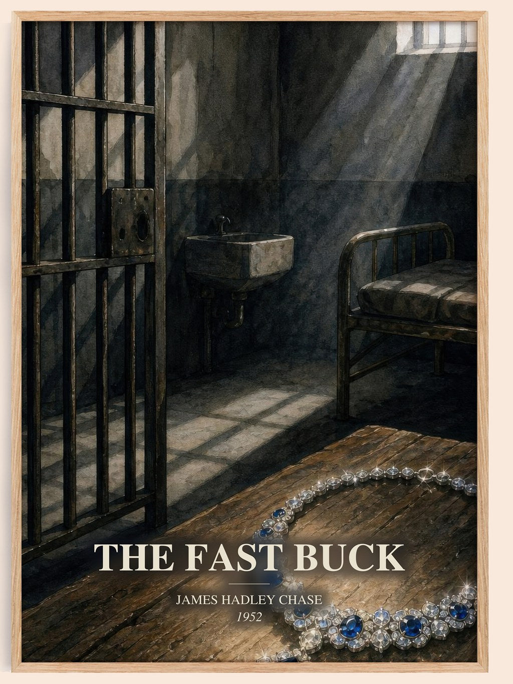The Fast Buck watercolour book poster by James Hadley Chase – framed literary art print