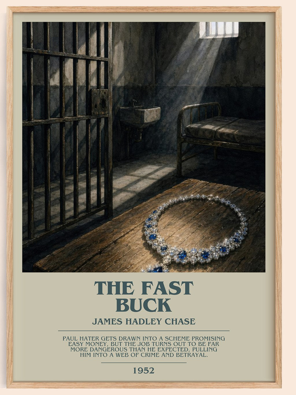 The Fast Buck bookish book poster by James Hadley Chase – framed literary art print