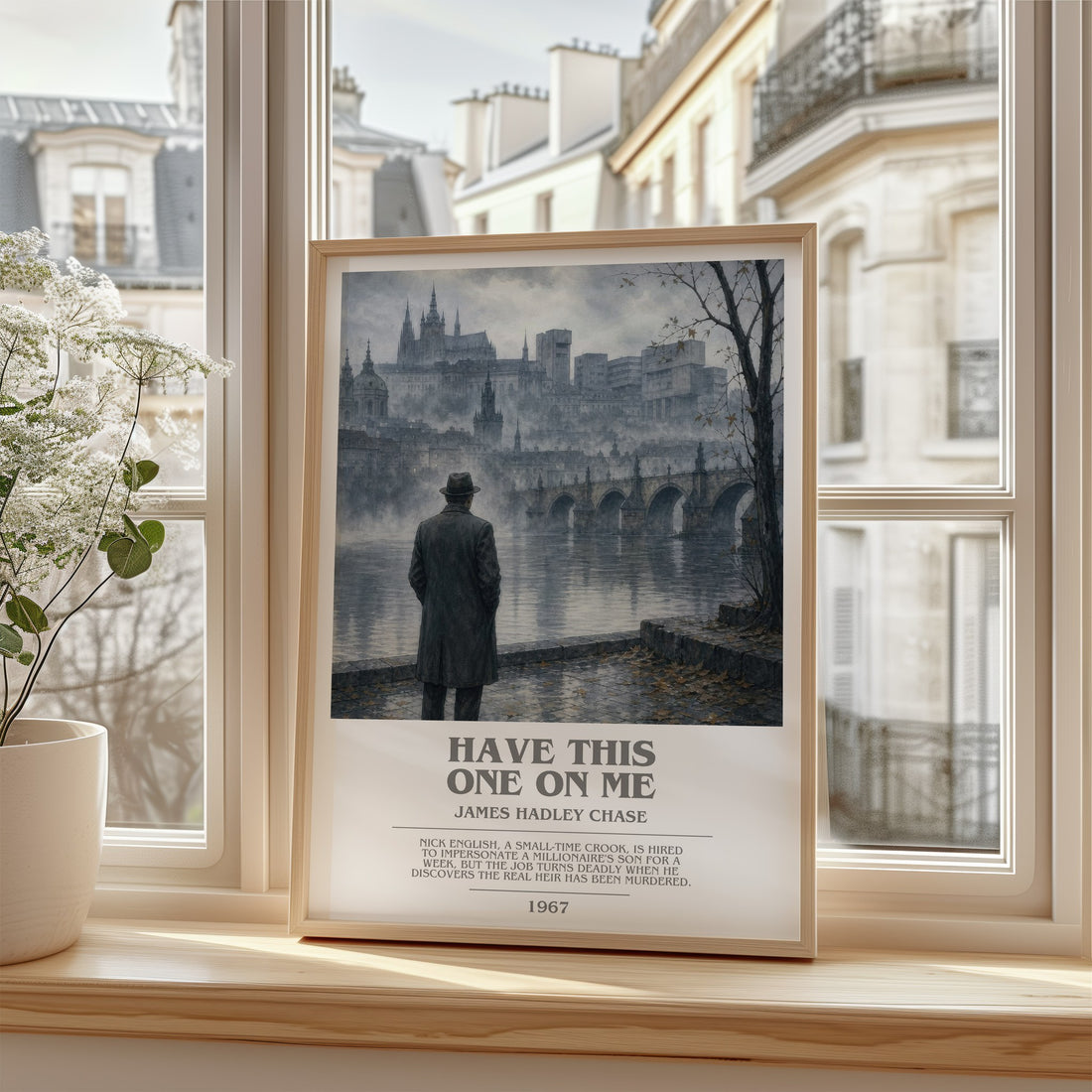 Have this one on me bookish poster colour and style options – James Hadley Chase book art