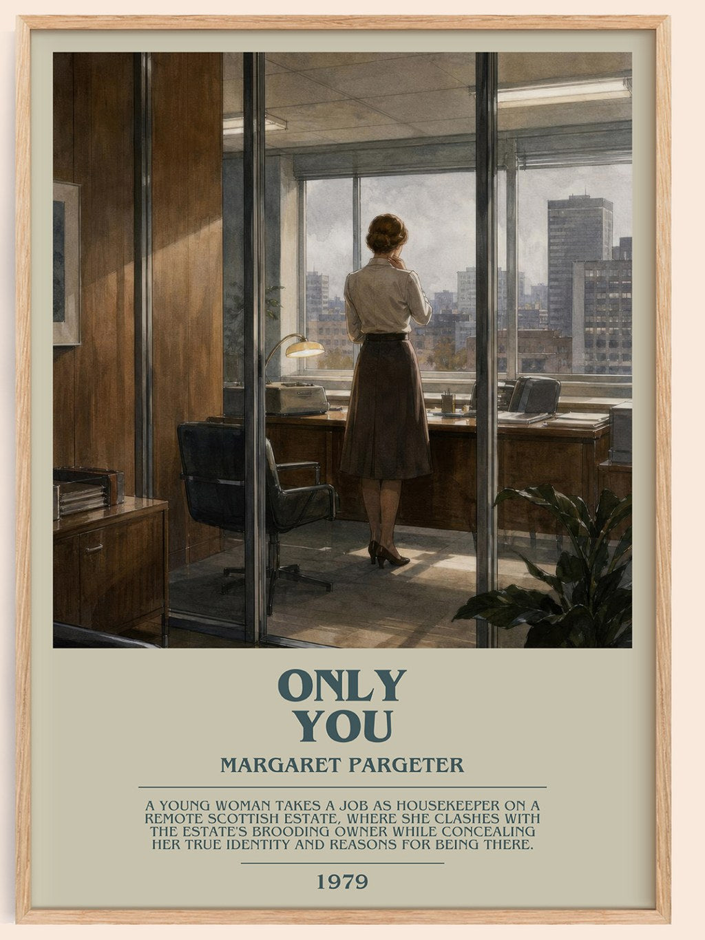 Only You bookish book poster by Margaret Pargeter – framed literary art print