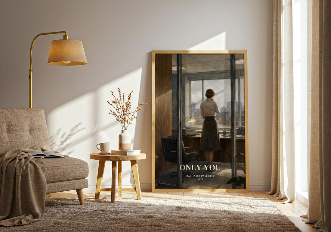 Only You watercolour print in frame leaning in hallway – romance wall art