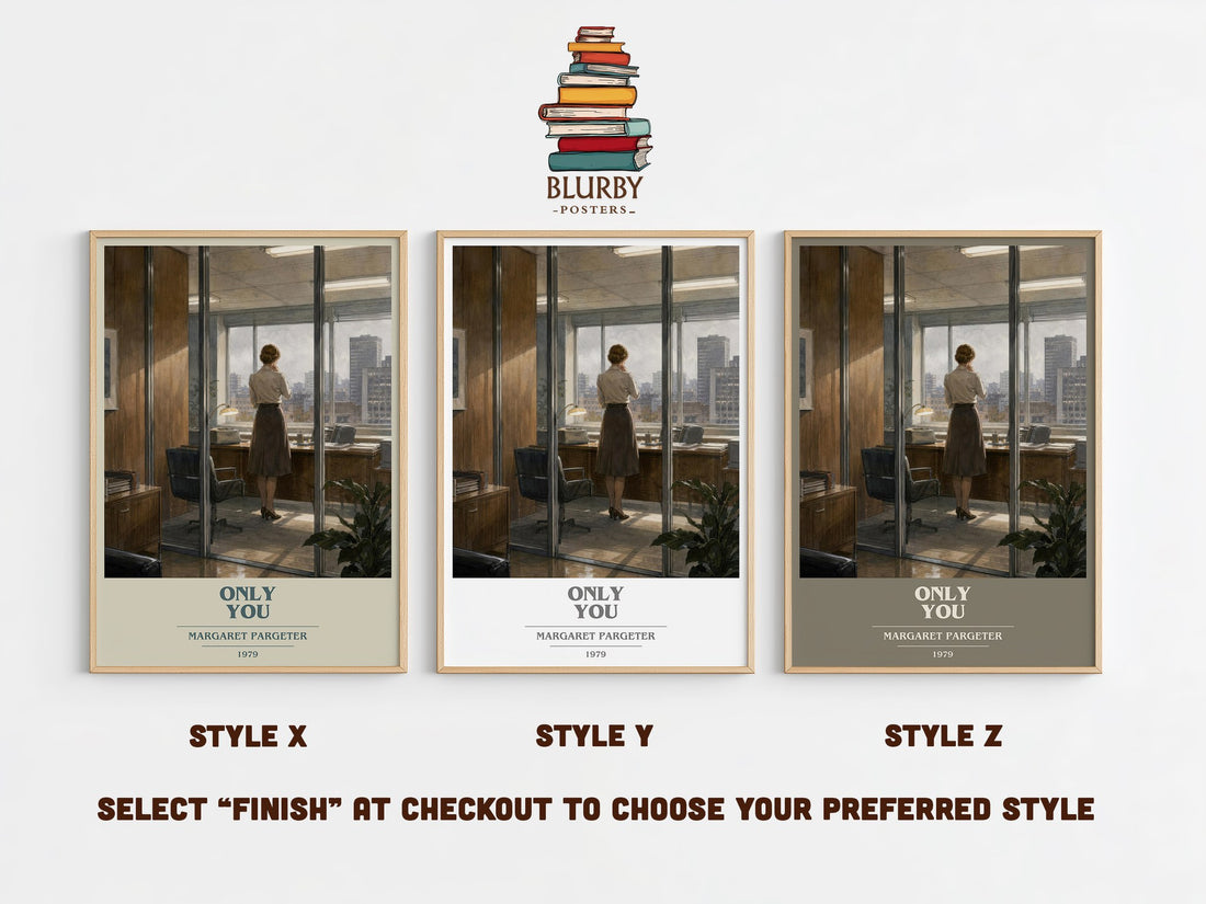 Only You book cover print in frame leaning in hallway – romance wall art (mockup)