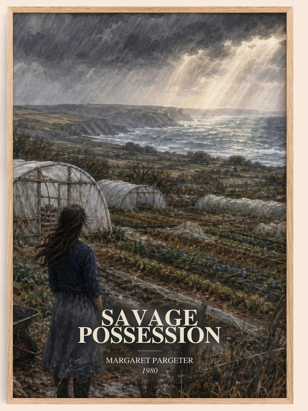 Savage possession watercolour book poster by Margaret Pargeter – framed literary art print