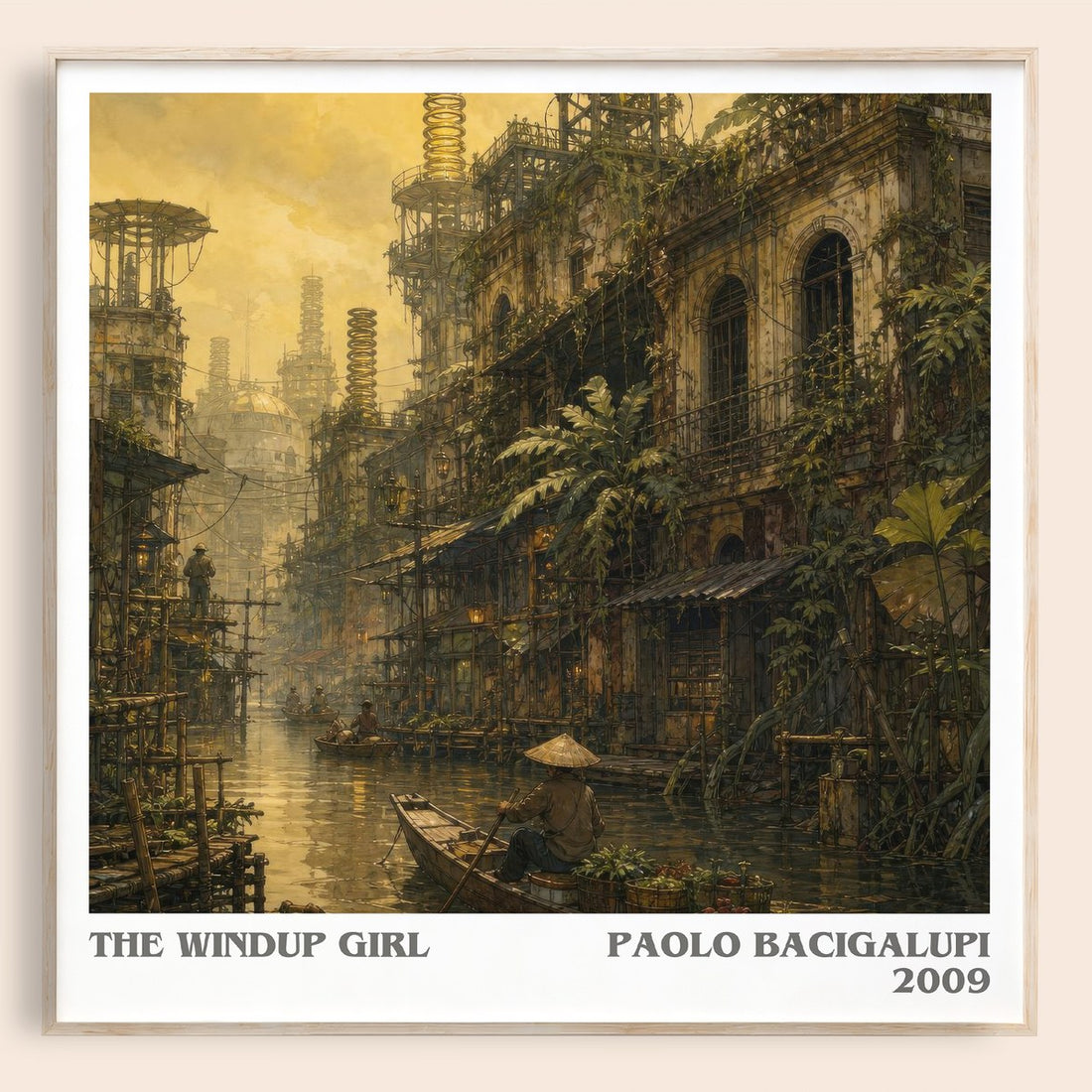 The Windup Girl literary book poster by Paolo Bacigalupi – framed literary art print