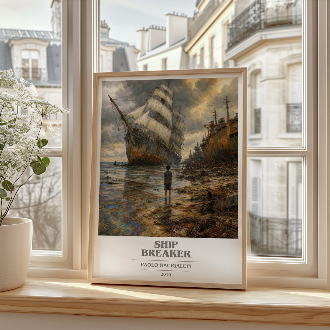 Ship breaker book cover poster colour and style options – Paolo Bacigalupi book art