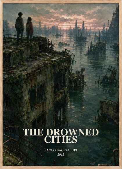 The drowned cities Book Watercolour Illustration by Paolo Bacigalupi