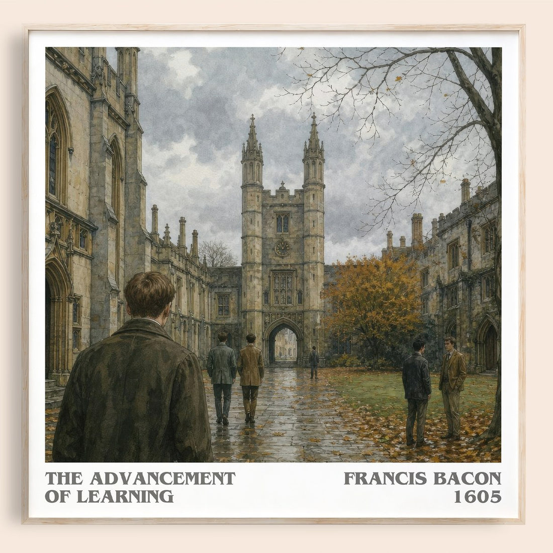 The advancement of learning literary book poster by Francis Bacon – framed literary art print