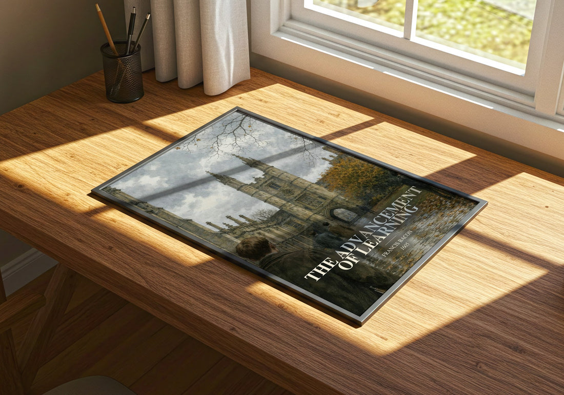 The advancement of learning watercolour book poster framed on wall – philosophy wall art
