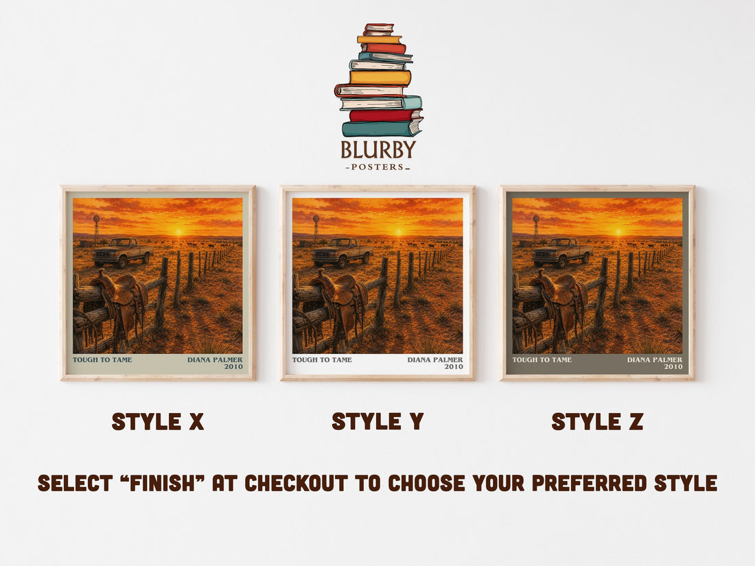 Tough to Tame literary print in frame leaning in hallway – romance wall art (mockup)