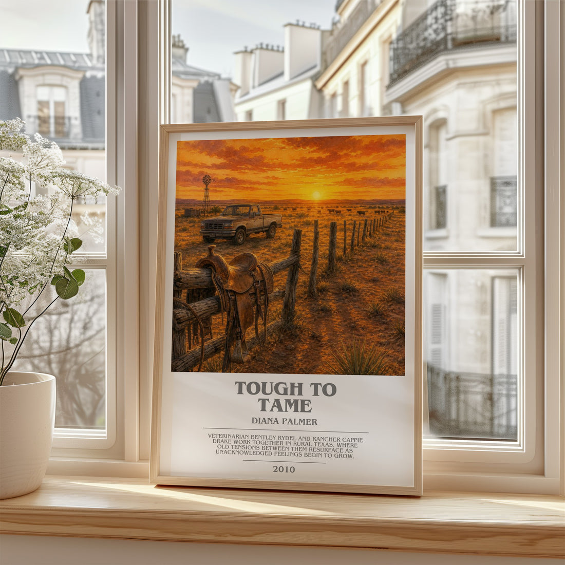 Tough to Tame bookish poster colour and style options – Diana Palmer book art