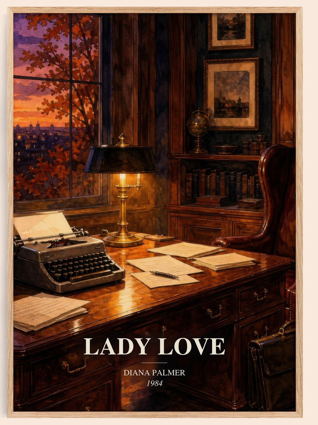 Lady Love watercolour book poster by Diana Palmer – framed literary art print