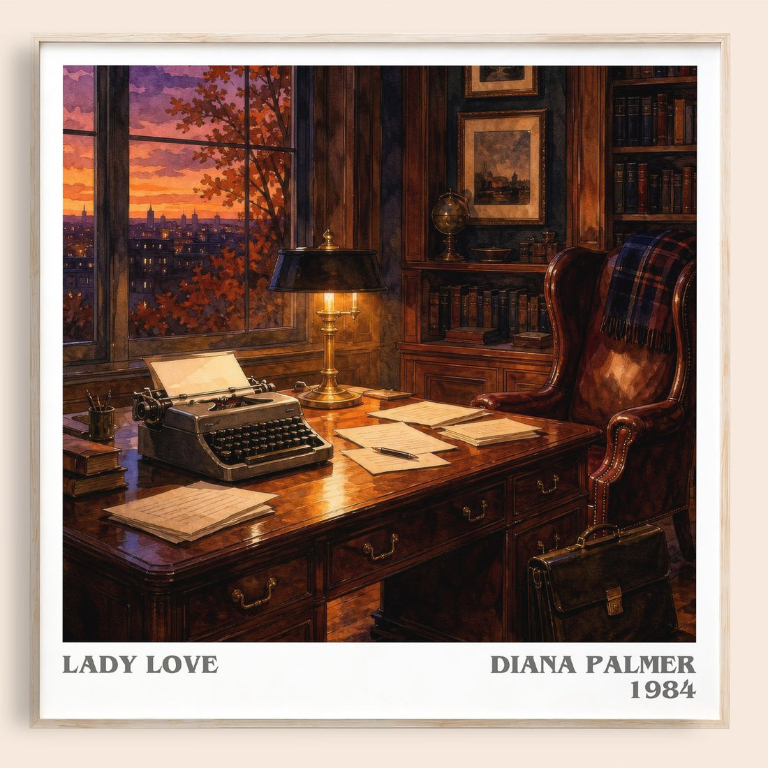 Lady Love literary book poster by Diana Palmer – framed literary art print