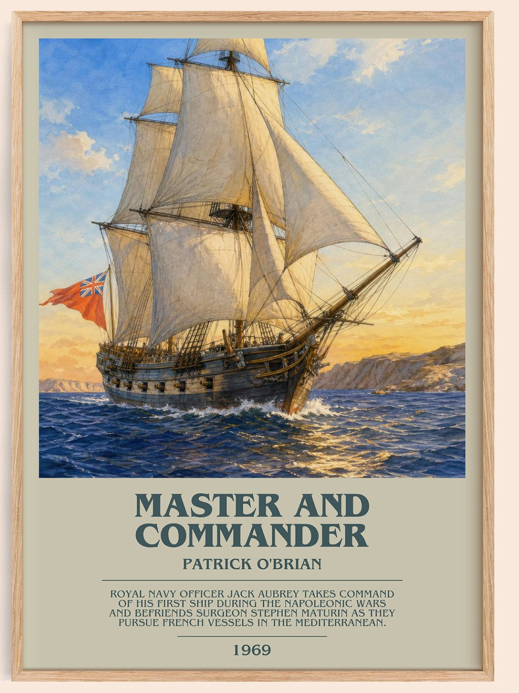 Master and Commander bookish book poster by Patrick O'Brian – framed literary art print