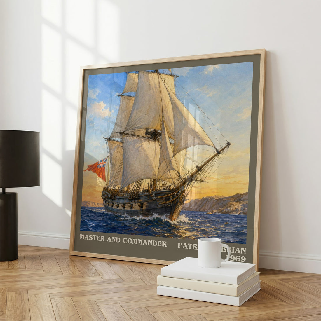 Master and Commander literary print framed by window – literary home decor