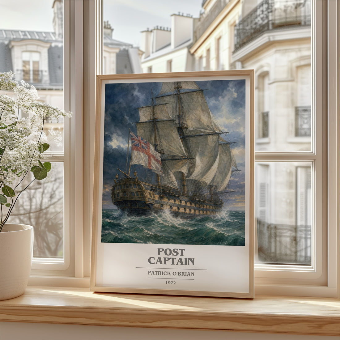 Post Captain book cover poster colour and style options – Patrick O'Brian book art