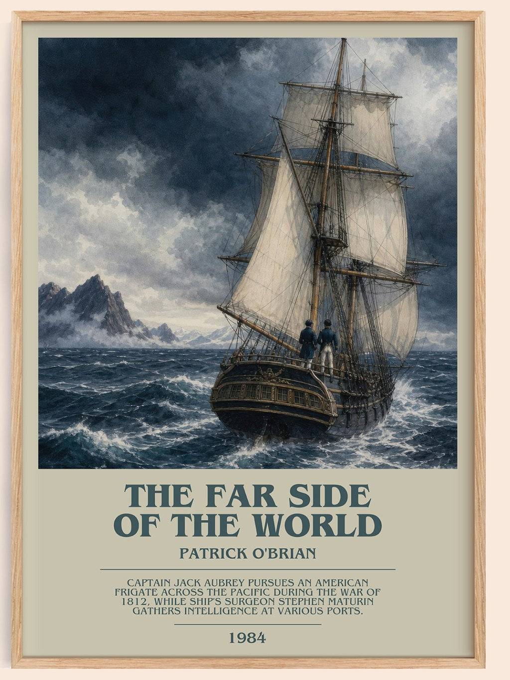 The Far Side of the World bookish book poster by Patrick O'Brian – framed literary art print