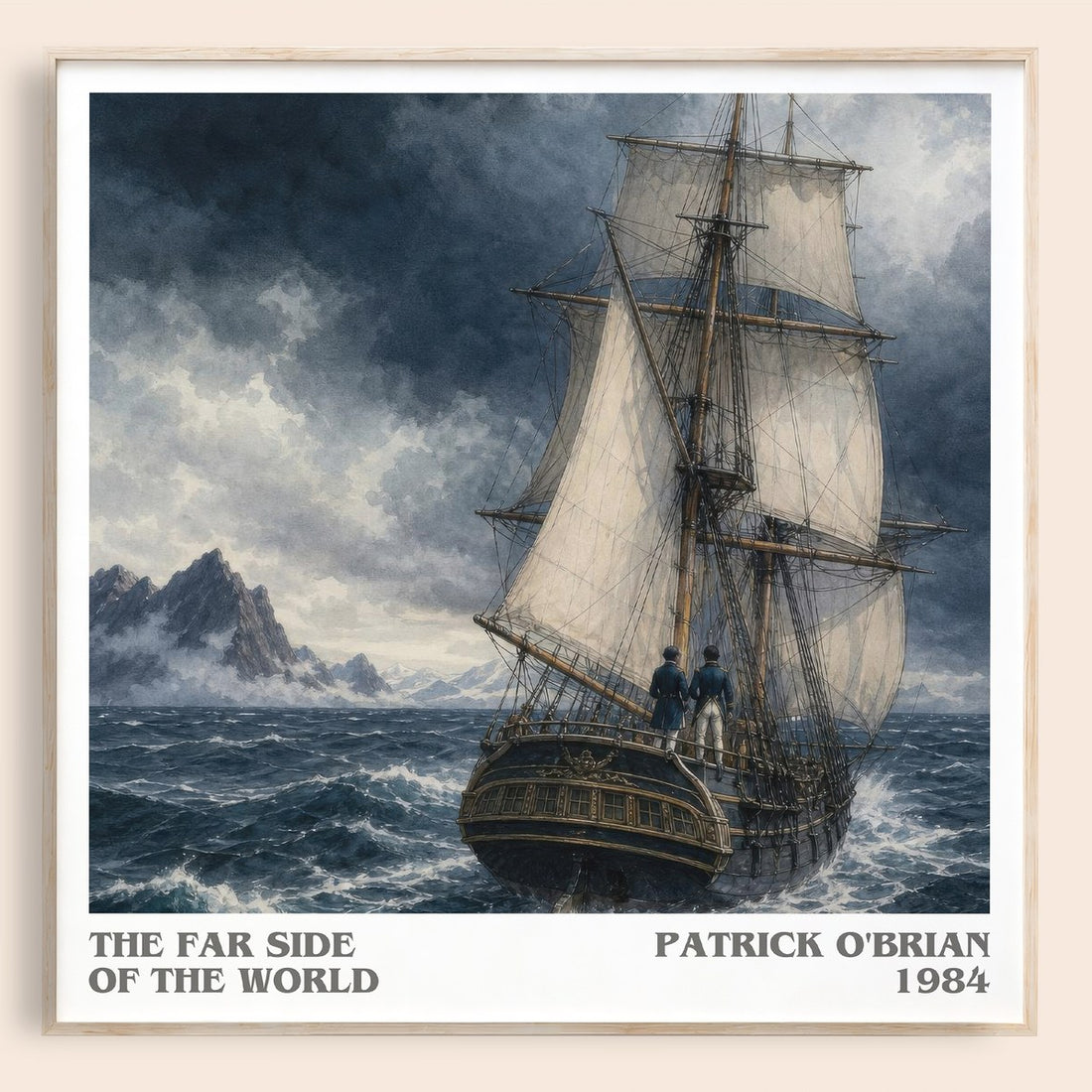 The Far Side of the World literary book poster by Patrick O'Brian – framed literary art print