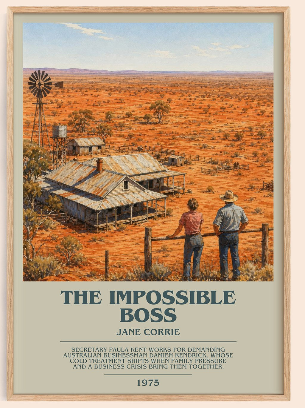 The Impossible Boss bookish book poster by Jane Corrie – framed literary art print