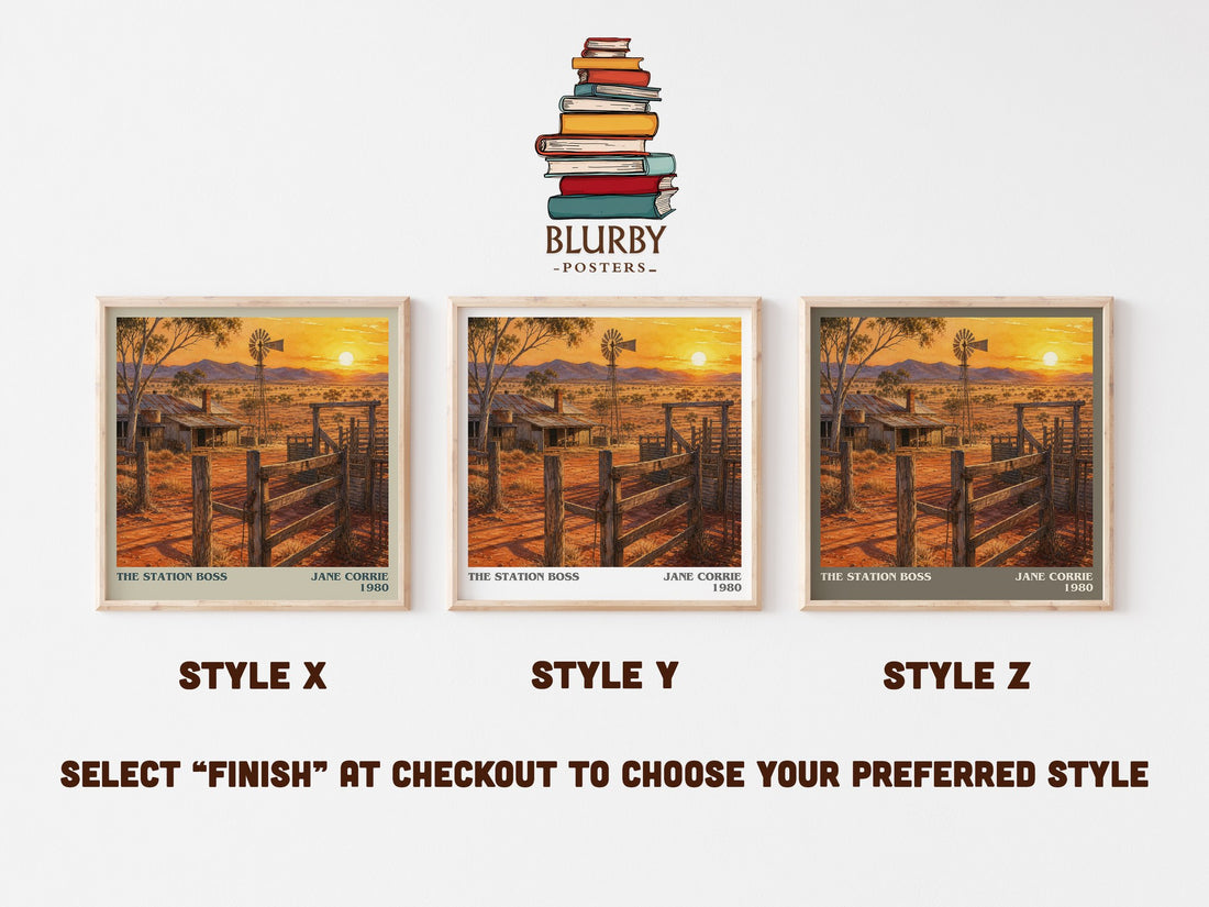 The station boss literary print in frame leaning in hallway – romance wall art (mockup)