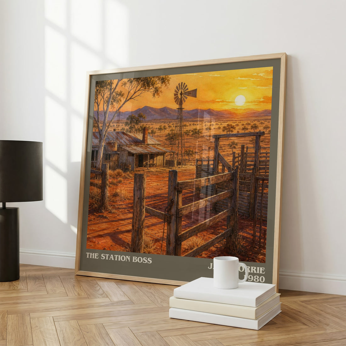 The station boss literary print framed by window – literary home decor