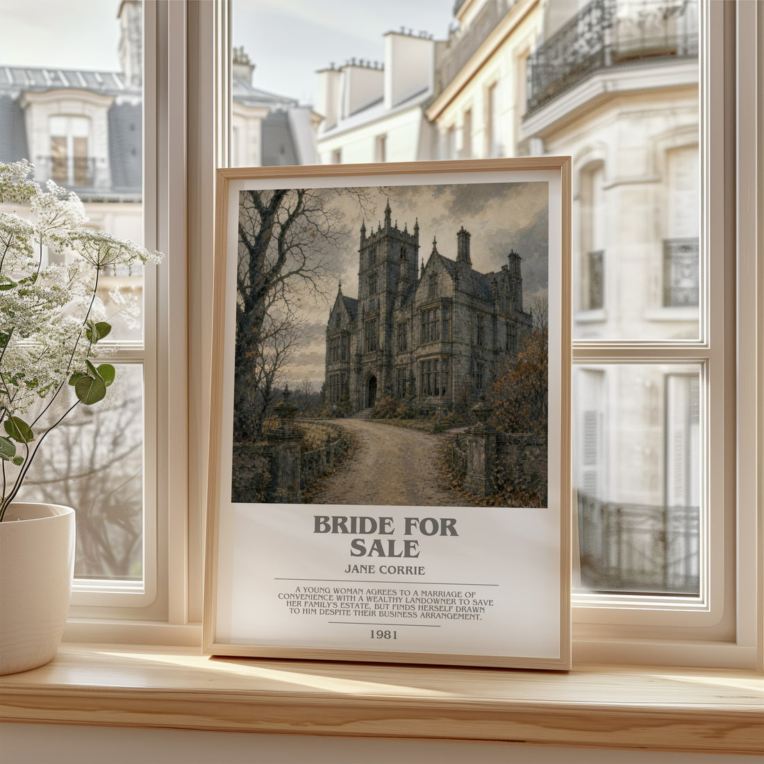 Bride For Sale bookish poster colour and style options – Jane Corrie book art