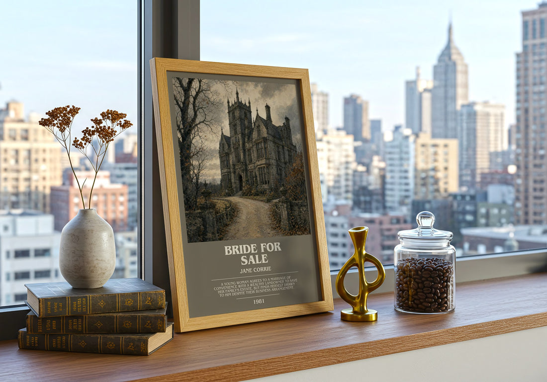 Bride For Sale bookish print framed by window – literary home decor
