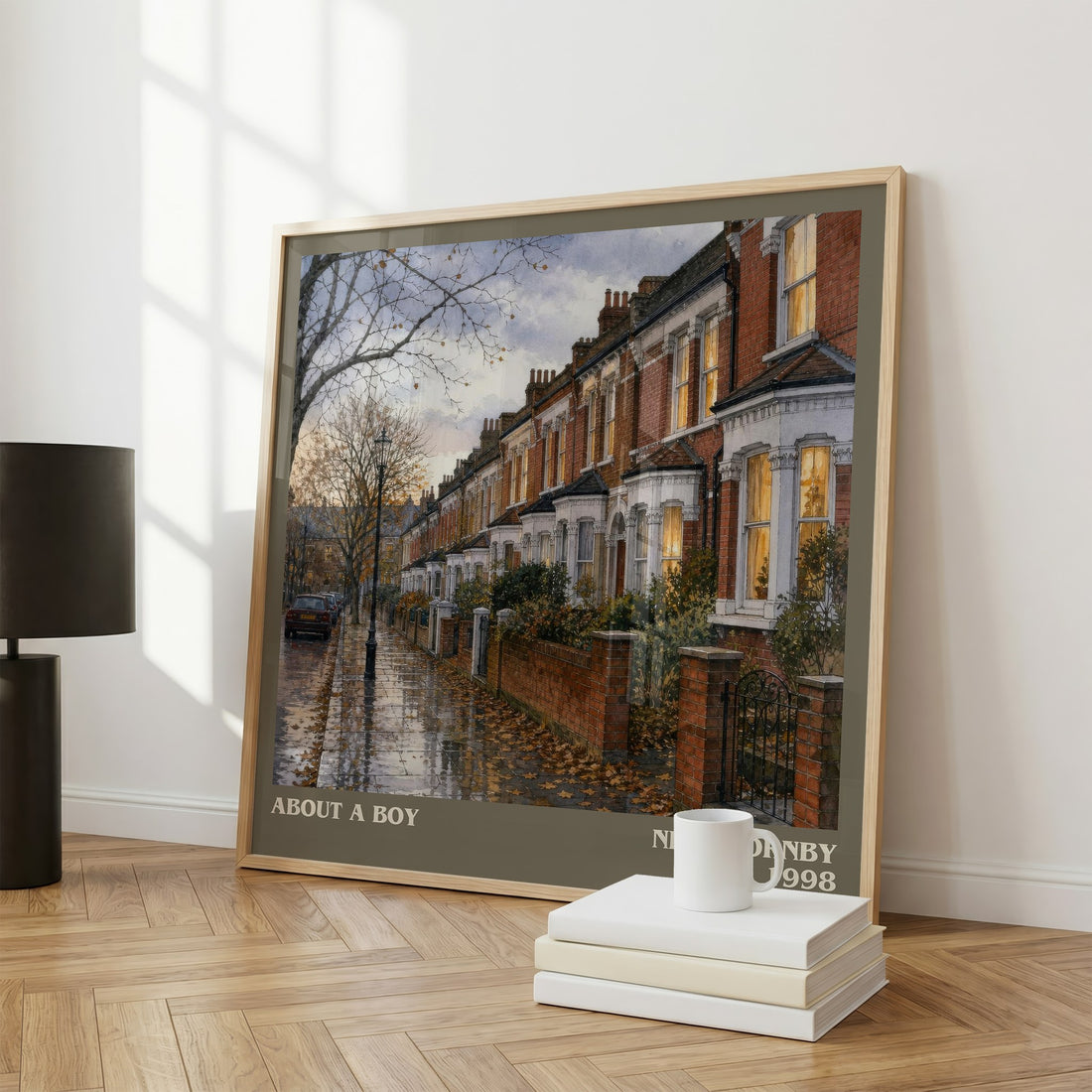 About a Boy literary print framed by window – literary home decor
