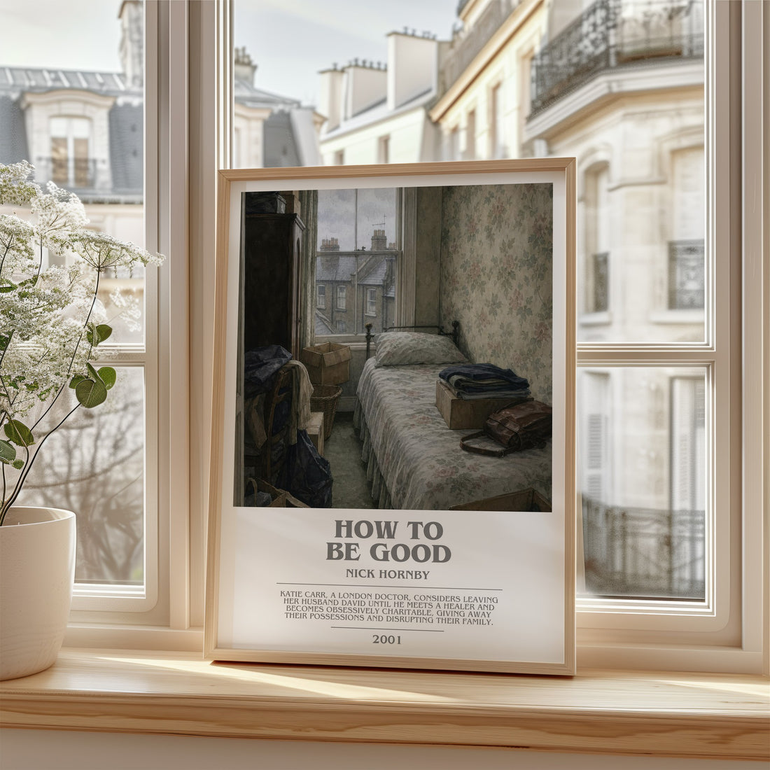 How to Be Good bookish poster colour and style options – Nick Hornby book art