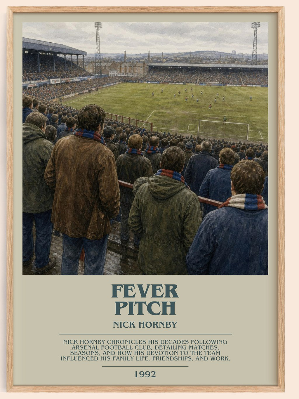 Fever Pitch bookish book poster by Nick Hornby – framed literary art print