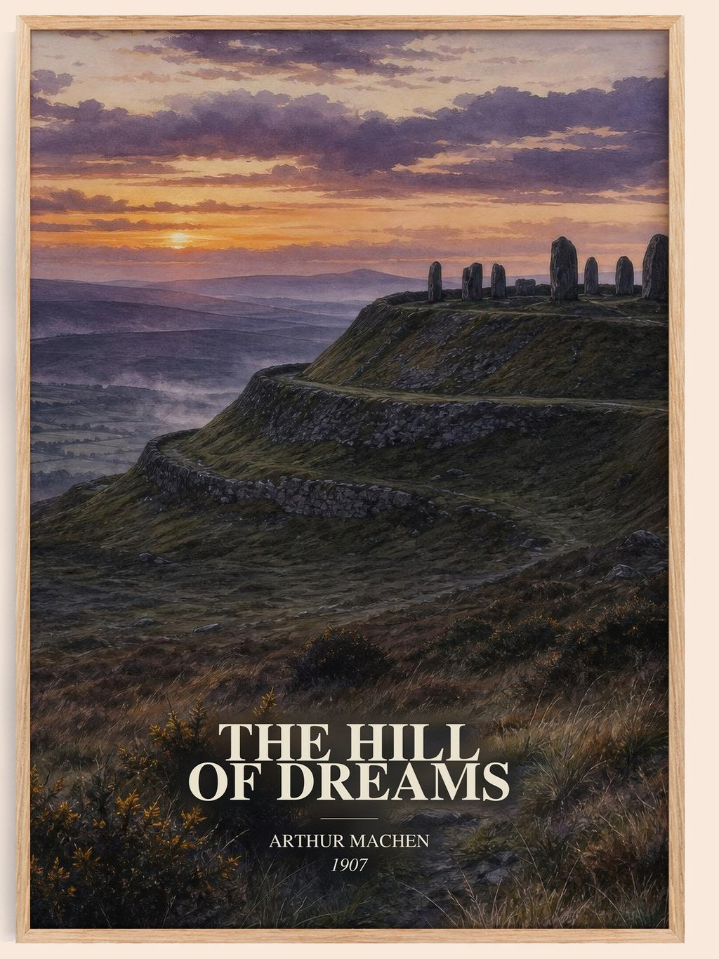 The Hill of Dreams watercolour book poster by Arthur Machen – framed literary art print
