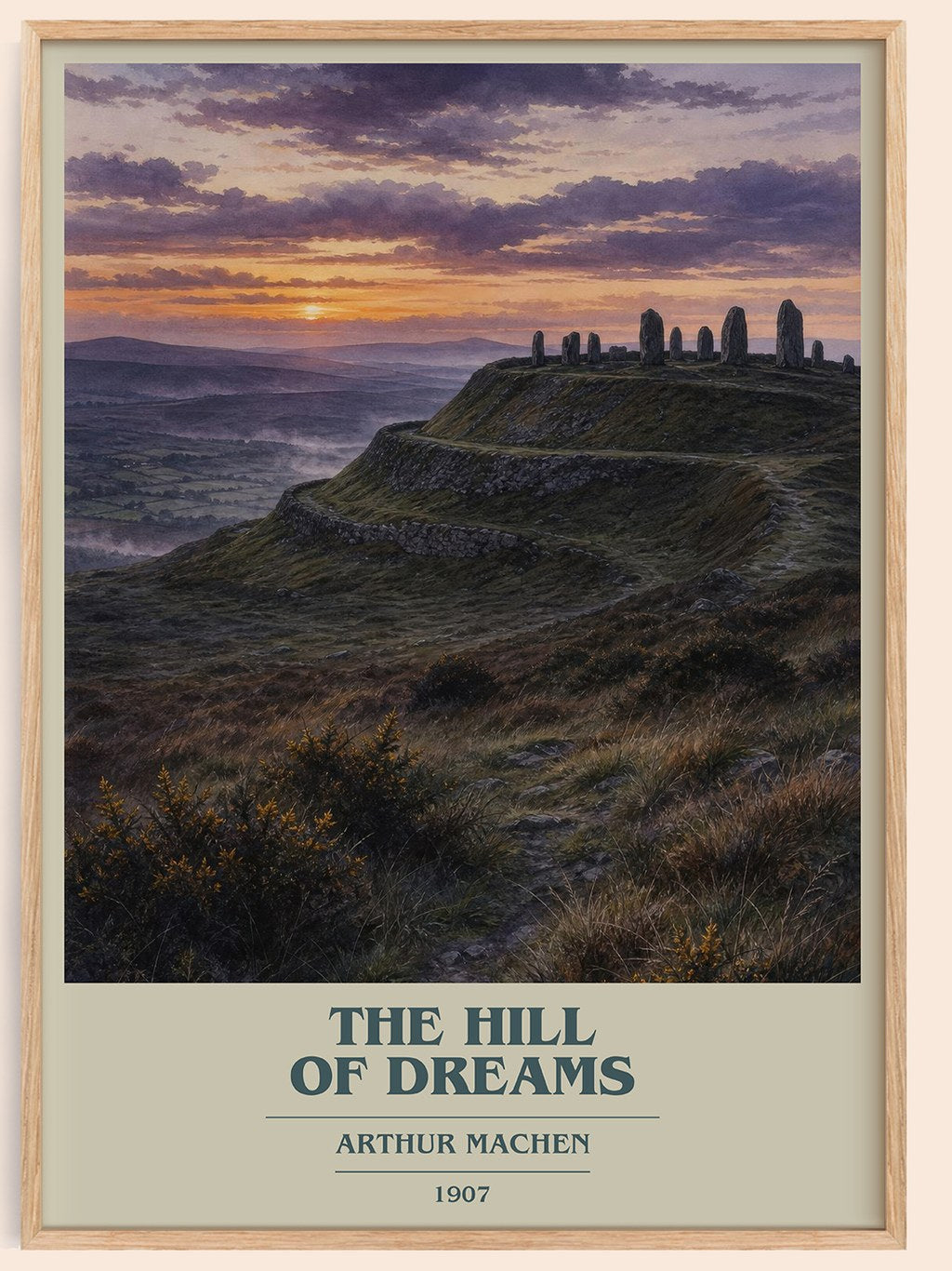 The Hill of Dreams book cover book poster by Arthur Machen – framed literary art print