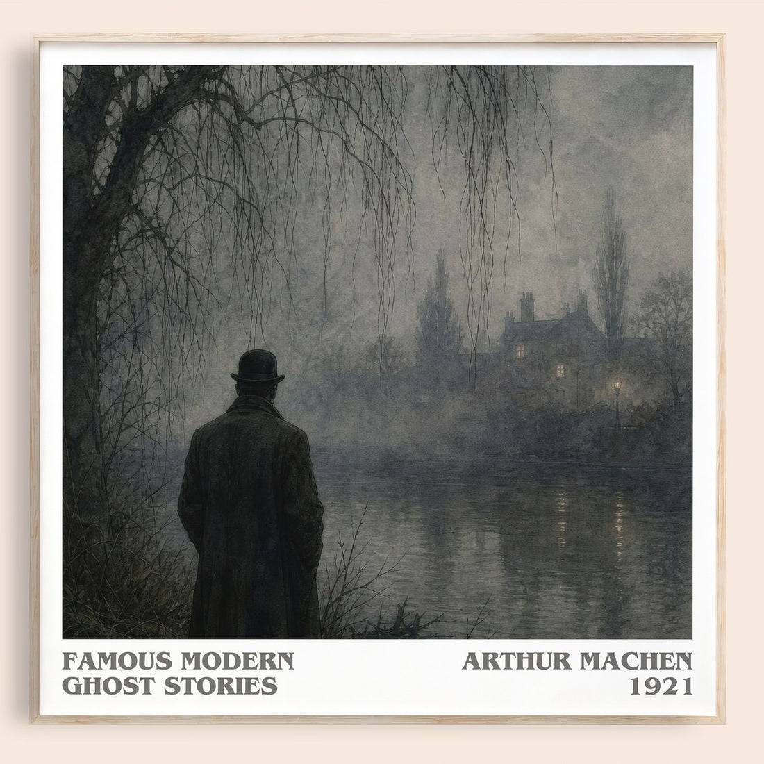 Famous Modern Ghost Stories literary book poster by Arthur Machen – framed literary art print