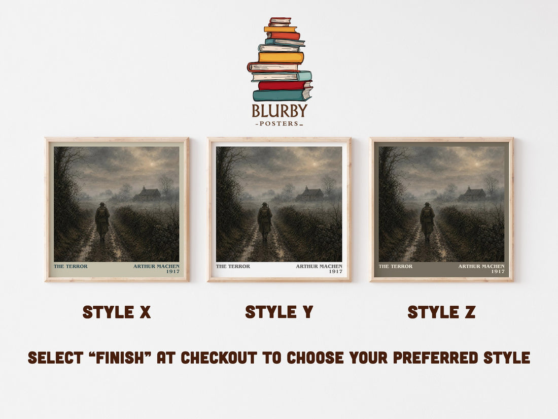 The Terror literary print in frame leaning in hallway – horror wall art (mockup)
