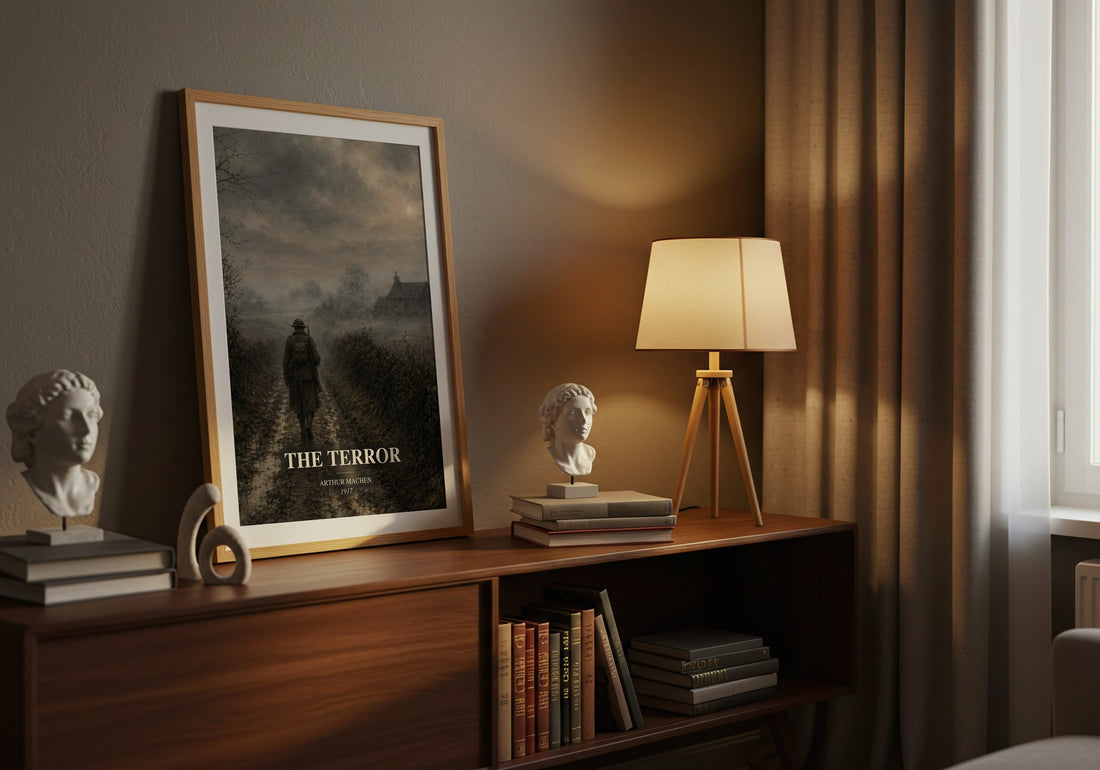 The Terror watercolour print on bookshelf – Arthur Machen fan gift