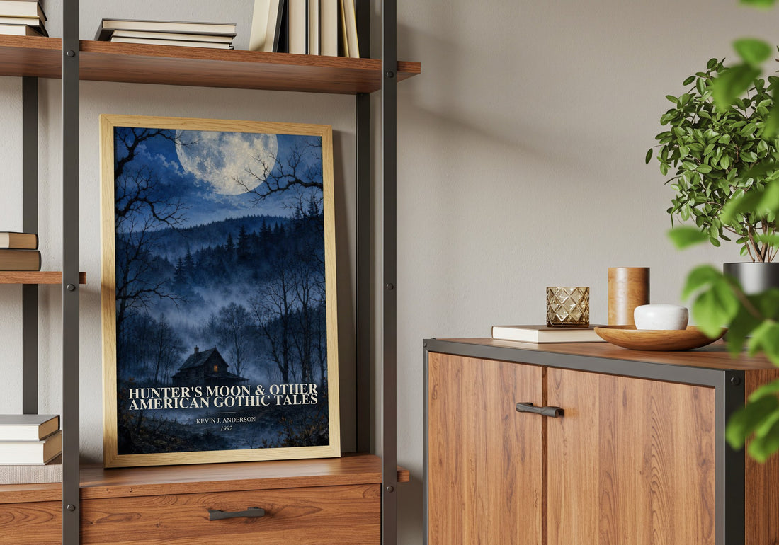 Hunter's Moon & Other American Gothic Tales book watercolour illustration paper finish options – matte satin gloss