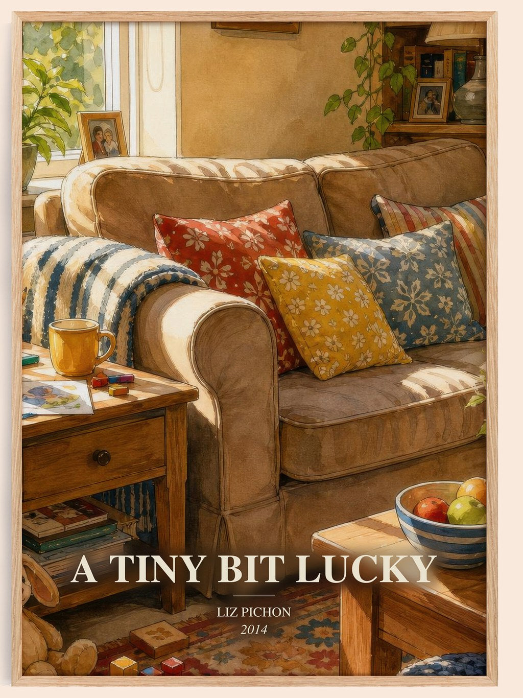 A Tiny Bit Lucky watercolour book poster by Liz Pichon – framed literary art print