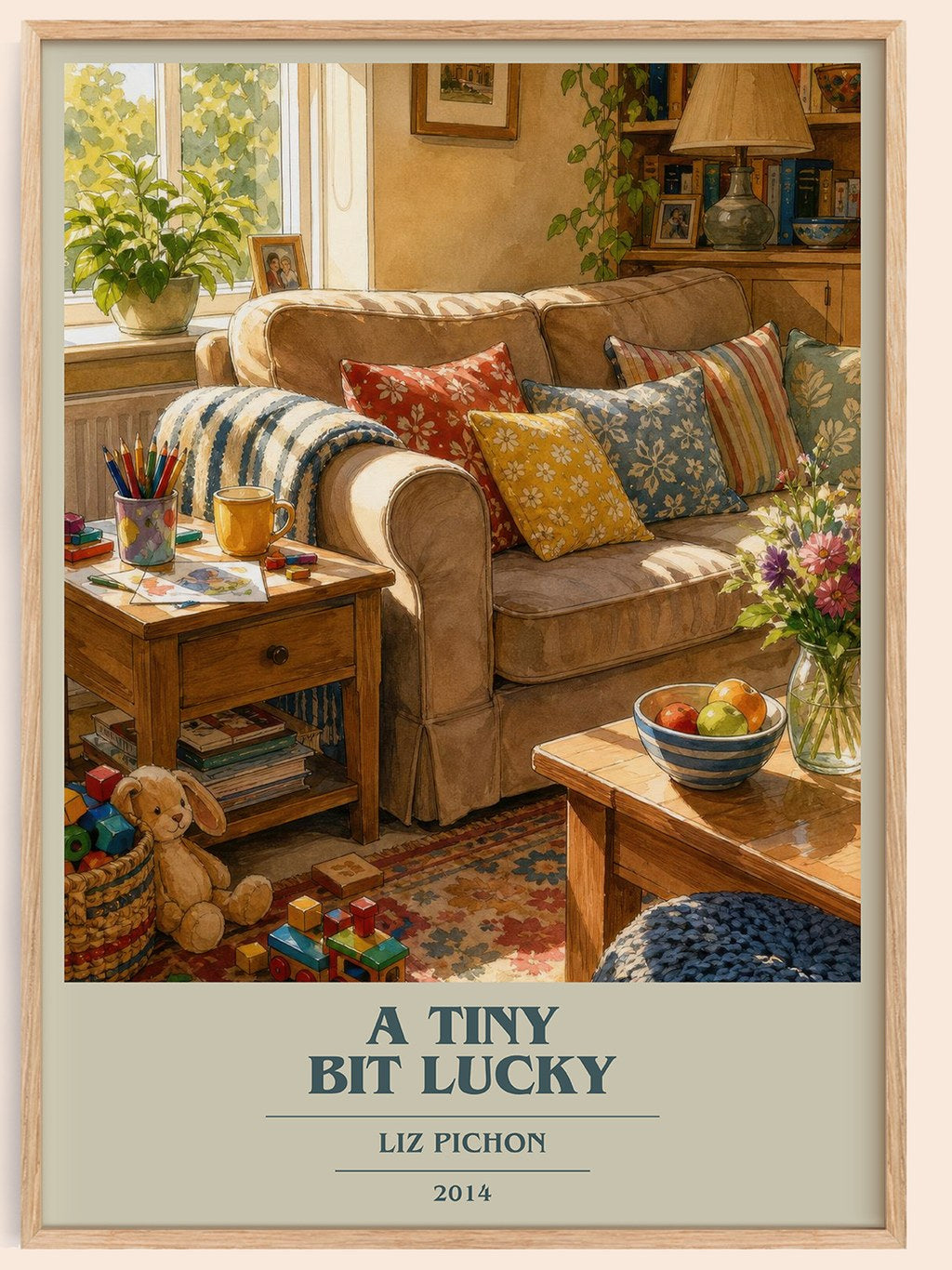 A Tiny Bit Lucky book cover book poster by Liz Pichon – framed literary art print