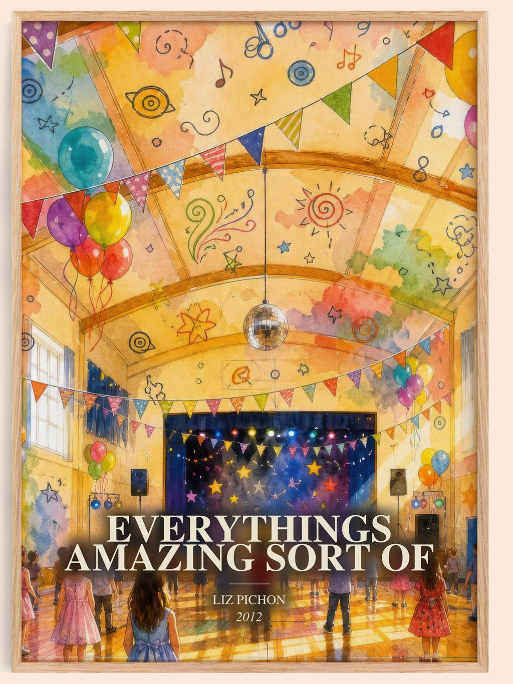 Everythings Amazing Sort Of watercolour book poster by Liz Pichon – framed literary art print